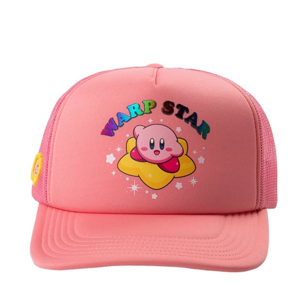 Nintendo Game Kirby Warp Star Pink Adjustable Snapback Kids Summer Trucker Hat